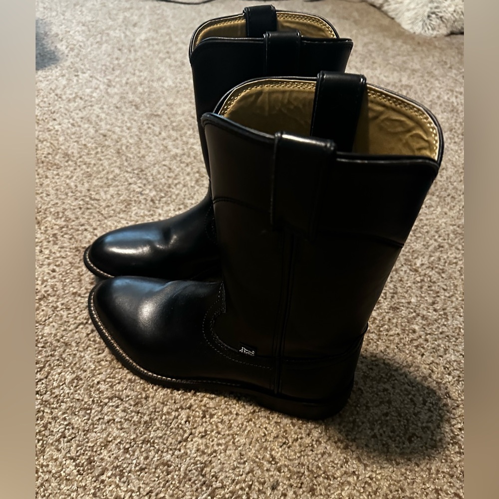 Justin Black Roper Boots size 9